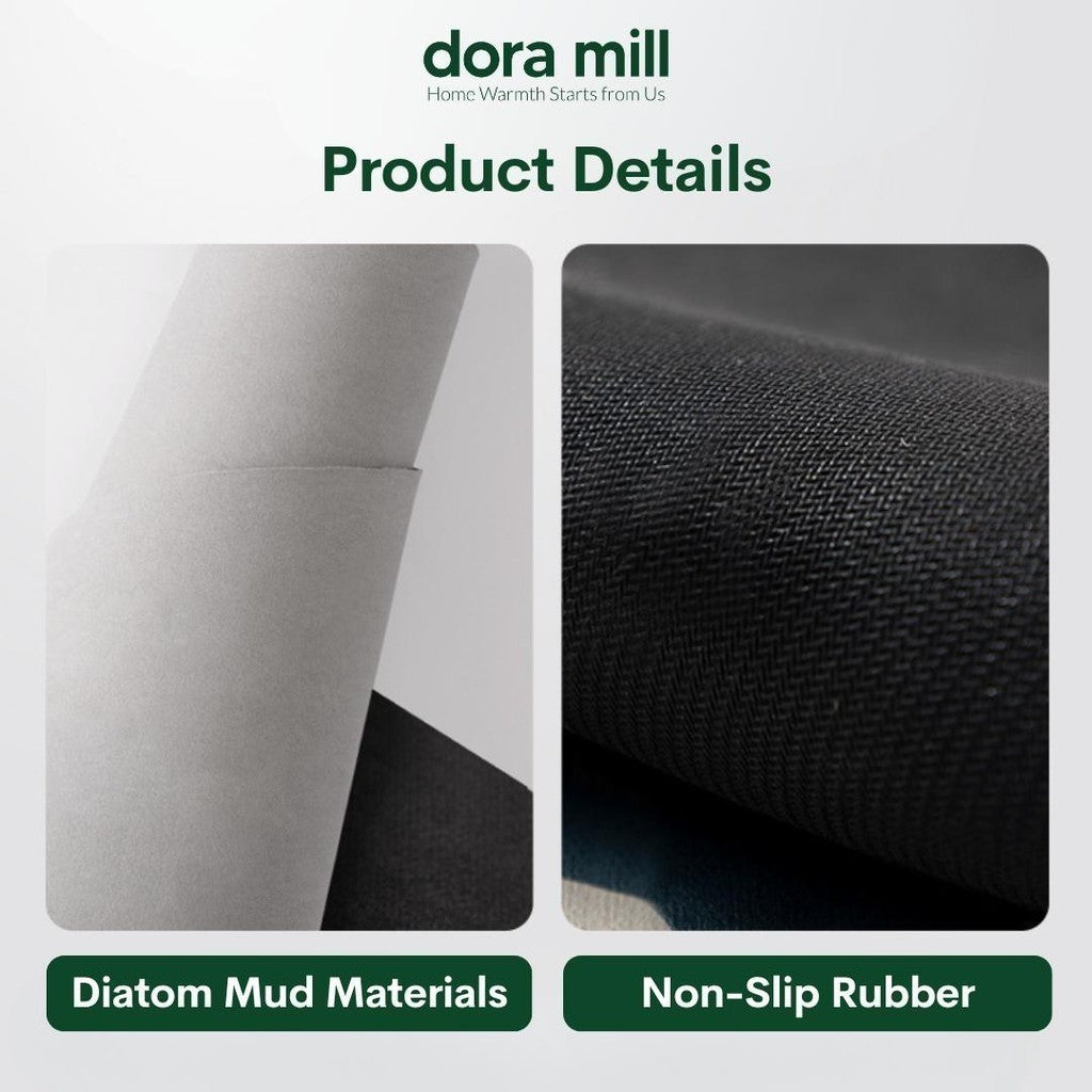 Dora Mill Non Slip Kitchen Diatom Mud Dish Drying Mat – Kitchen Countertop/Table Use #WCY