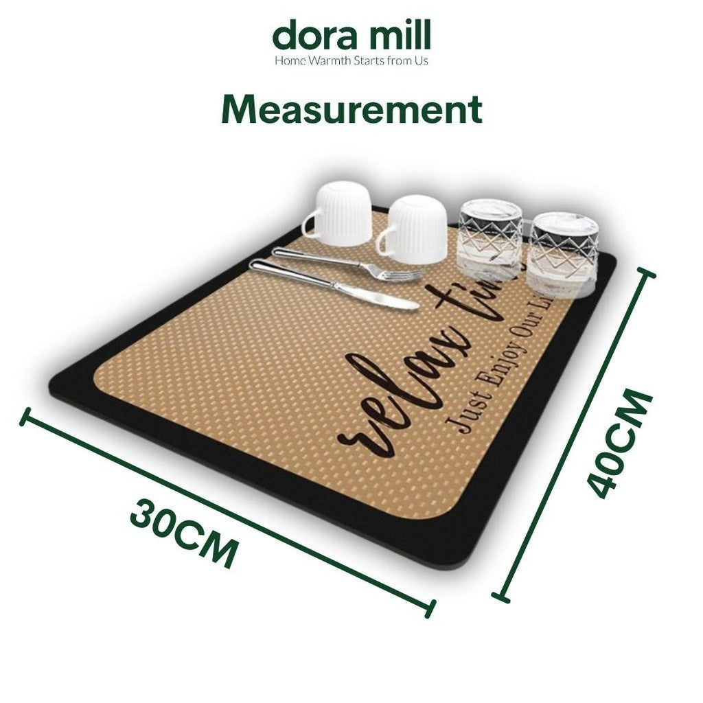 Dora Mill Non Slip Kitchen Diatom Mud Dish Drying Mat – Kitchen Countertop/Table Use #WCY