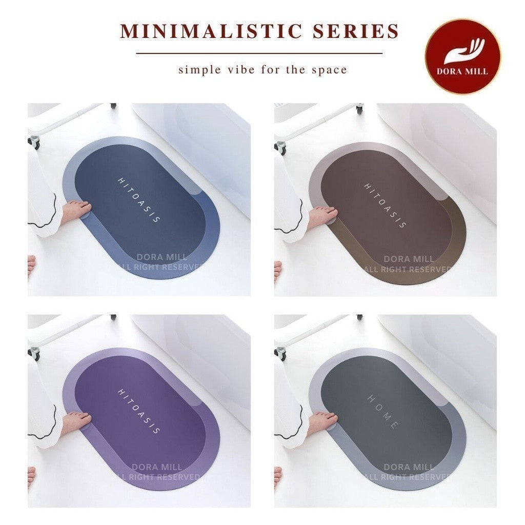 DORAMILL Water Absorbent Anti-Slip Diatom Mud Pad Carpet Floor Mat Non-Slip Kitchen Bathroom Mat WCT