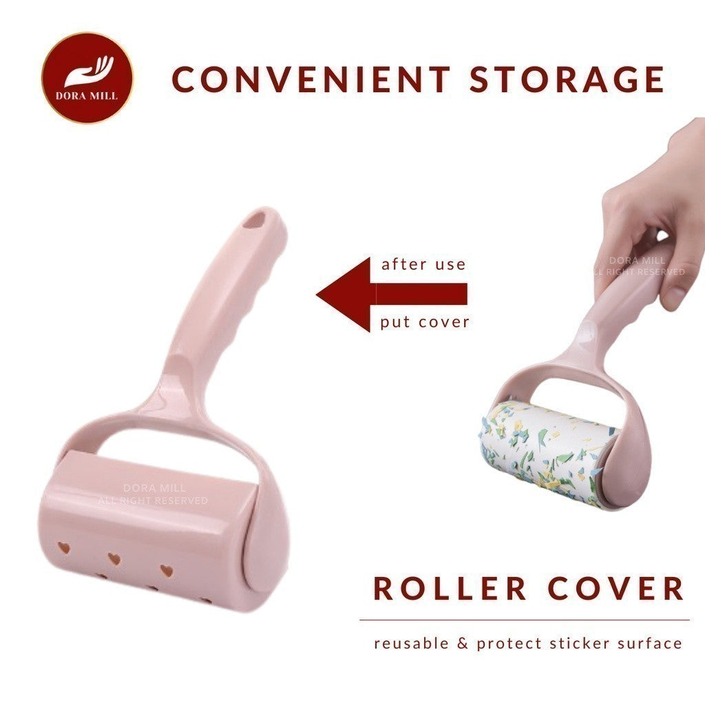 Dora Mill Refillable Lint Roller Dust Remover – Sticker Roller Brush for Clothes, Furniture, Carpet, Pet Fur, Dust, and Dirt #HRA