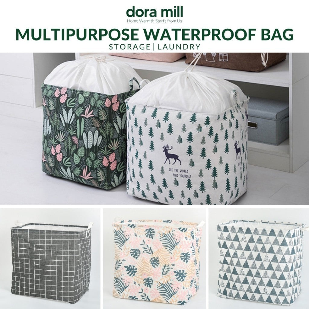 DORAMILL Foldable Laundry Basket Storage Box Waterproof Large Square Bag Big Laundry Basket 106L#ASD