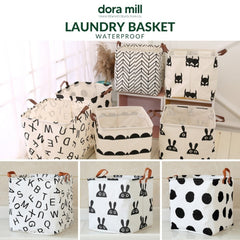 Kotak Penyimpanan Boleh Lipat Linen Kapas Kalis Air Dora Mill – Pengatur Storan Rumah #ASC 