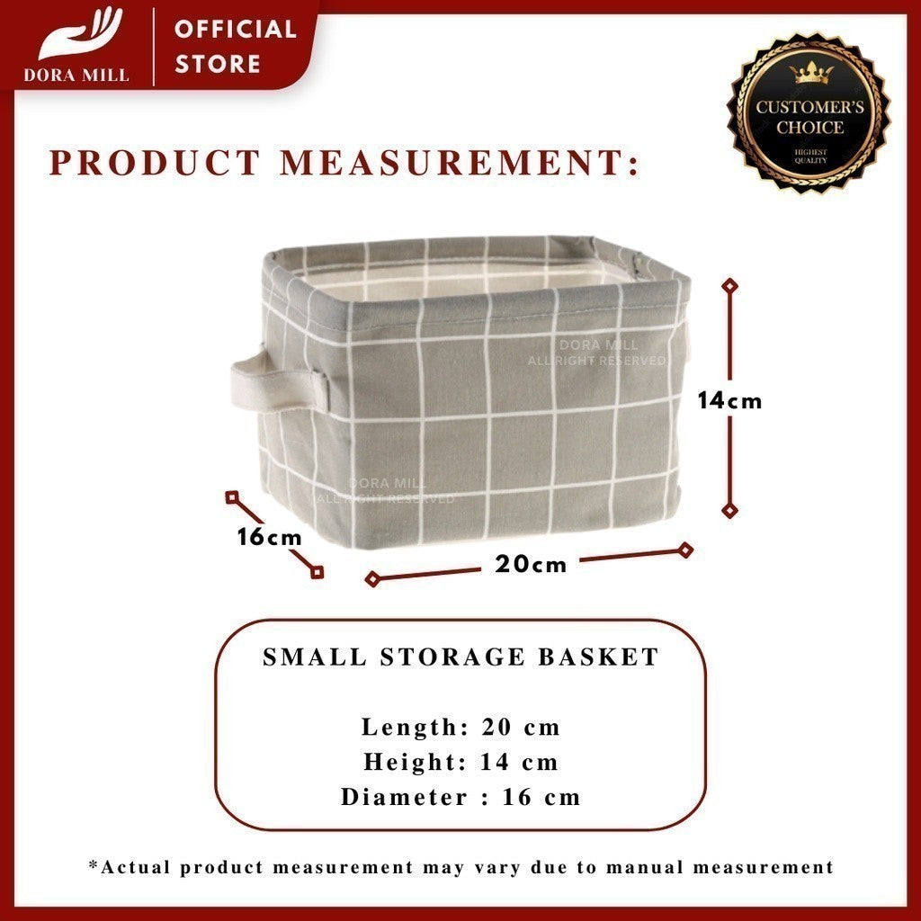 Dora Mill Waterproof Cotton Linen Foldable Storage Box – Desktop Organizer /Sundries Storage Basket #ASA