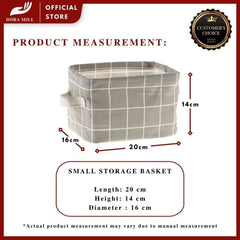 Dora Mill Waterproof Cotton Linen Foldable Storage Box – Desktop Organizer /Sundries Storage Basket #ASA