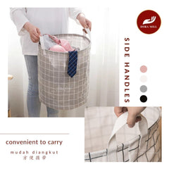 Dora Mill Waterproof  Foldable Laundry Basket / Storage Bag – Linen Cotton Home Organizer Basket #ASB