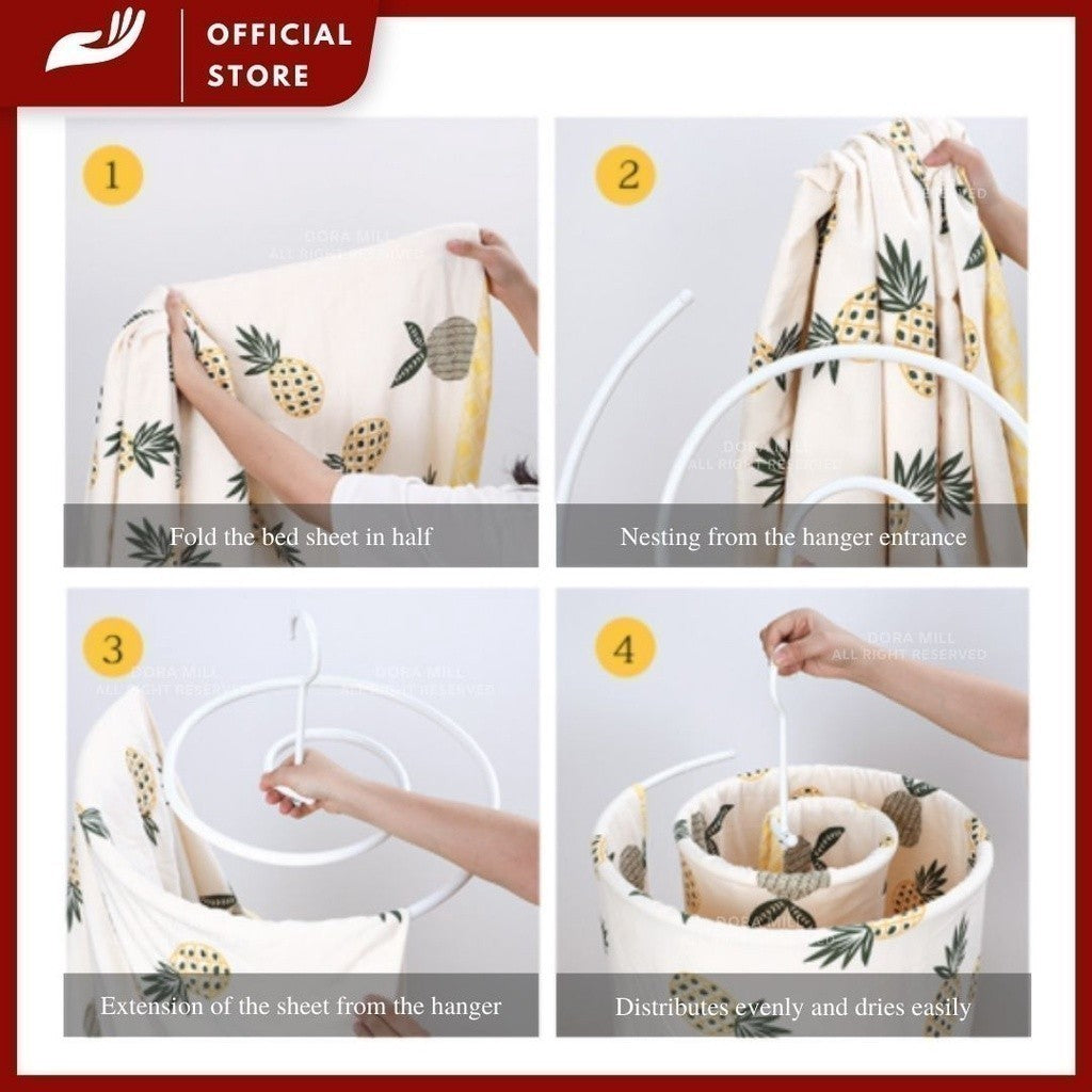 Penyangkut Cadar Lingkaran Dora Mill – Penyusun Pakaian/Cadar Tempat Tidur Mudah Digantung &amp; Jimat Ruang #HHA