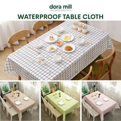 Dora Mill PVC Waterproof  Reusable Table Cloth – Nordic Minimalist Oilproof Reusable Dining Cover #ATA