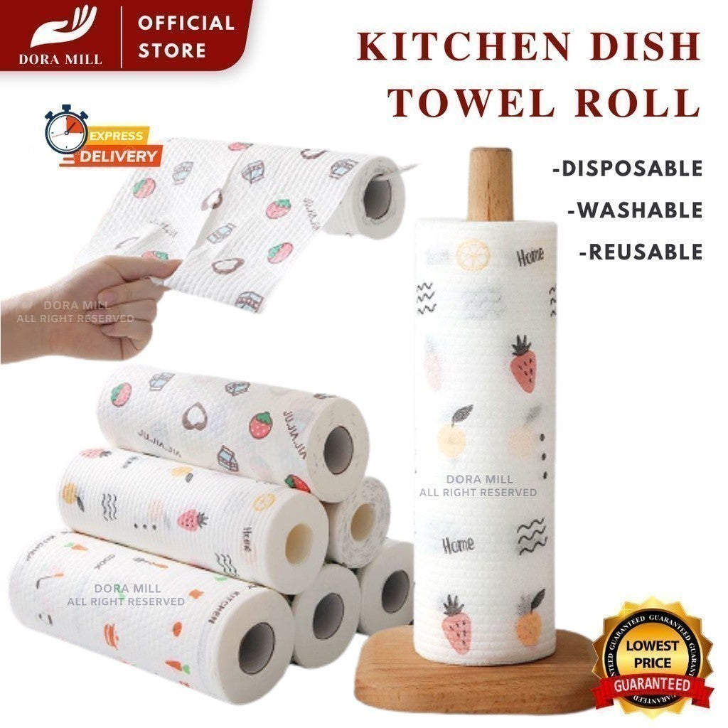 Gulungan Tuala Kertas Pinggan Piring Dapur Dora Mill – Gulungan Pembersih Pelbagai Guna #WCC