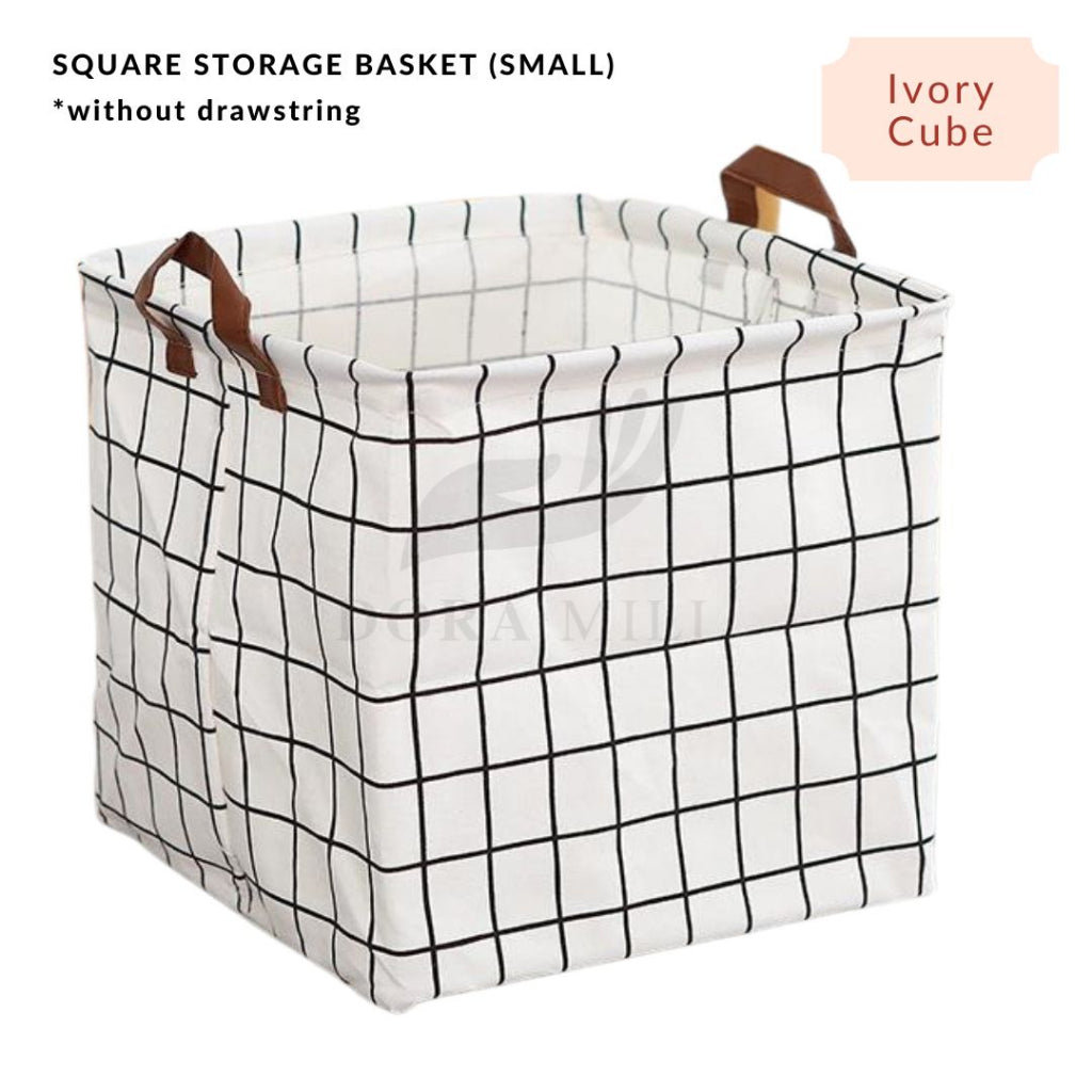 Kotak Penyimpanan Boleh Lipat Linen Kapas Kalis Air Dora Mill – Pengatur Storan Rumah #ASC 