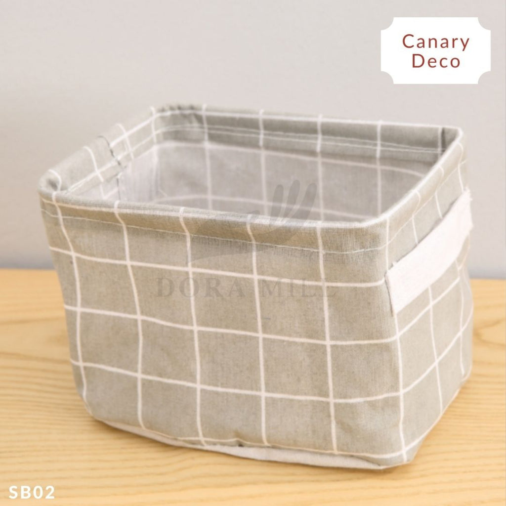 Dora Mill Waterproof Cotton Linen Foldable Storage Box – Desktop Organizer /Sundries Storage Basket #ASA