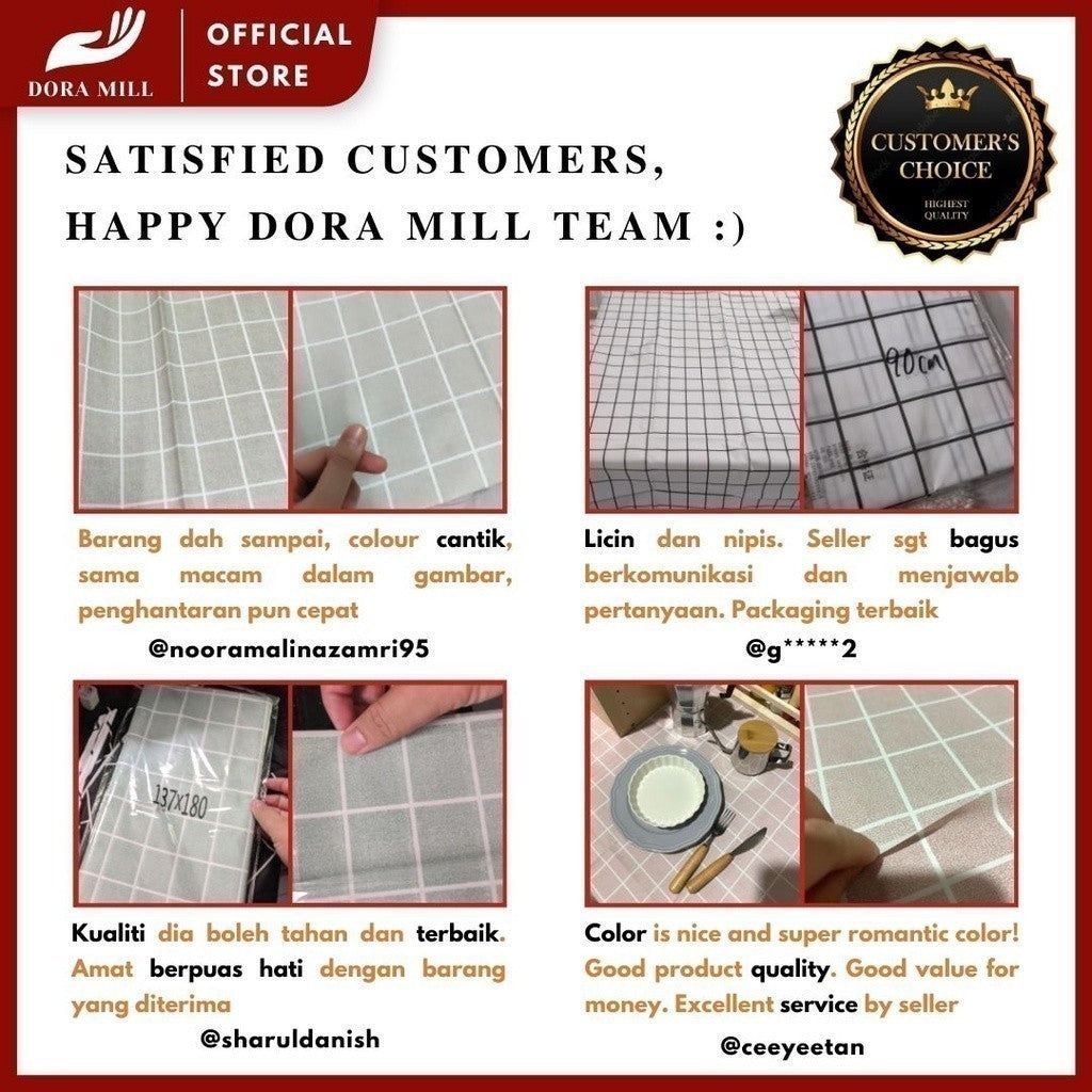 Dora Mill PVC Waterproof  Reusable Table Cloth – Nordic Minimalist Oilproof Reusable Dining Cover #ATA