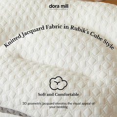 Dora Mill Firm Knitted Jacquard Cervical Pillow – Ergonomic & Hotel-Style & Soft Support (1300G) #APO
