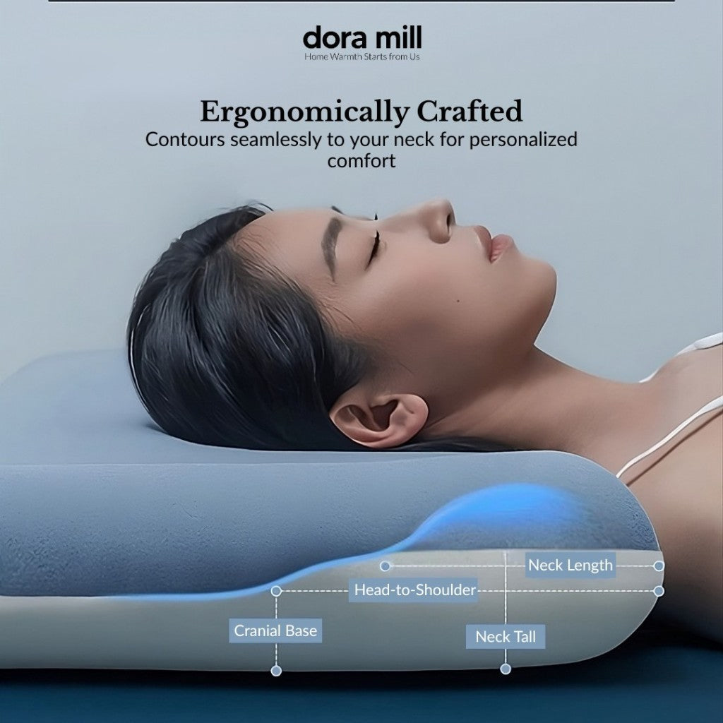 Dora Mill Ergonomic Cold Surface Memory Foam Pillow – Pain Relief Neck Support Pillow #APQ