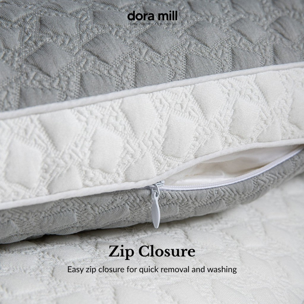 Dora Mill Firm Knitted Jacquard Cervical Pillow – Ergonomic & Hotel-Style & Soft Support (1300G) #APO