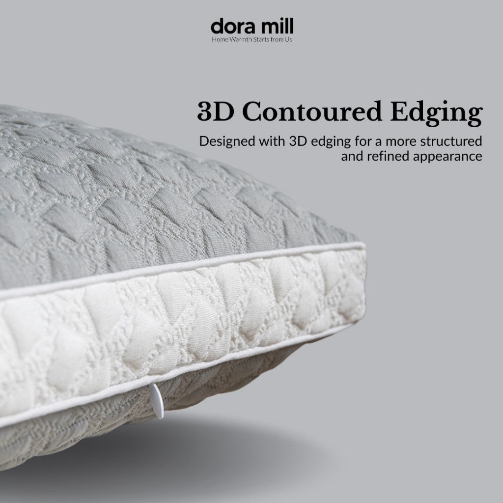Dora Mill Firm Knitted Jacquard Cervical Pillow – Ergonomic & Hotel-Style & Soft Support (1300G) #APO