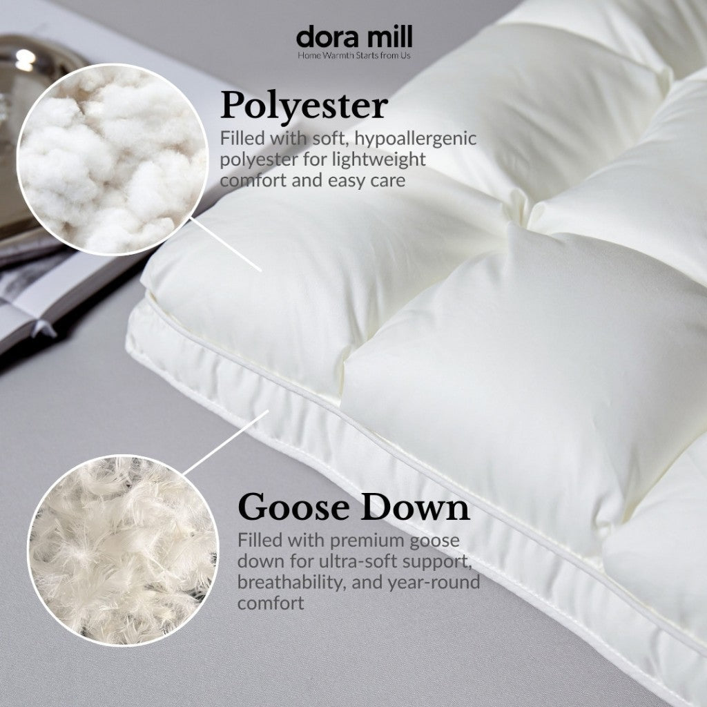 Bantal Bawah Angsa Hotel Mewah Dora Mill Ultra Lembut – 1300G #APL