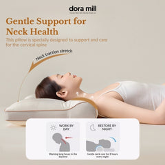 Dora Mill Cotton Ergonomic Neck Support Pillow - Firm Neck Support Pillow 1300G #API