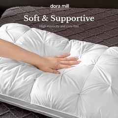 Dora Mill Luxury Feather Silk Pillow - Pain Relief Neck Support Pillow 1000G #APN