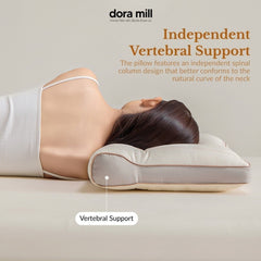Dora Mill Cotton Ergonomic Neck Support Pillow - Firm Neck Support Pillow 1300G #API