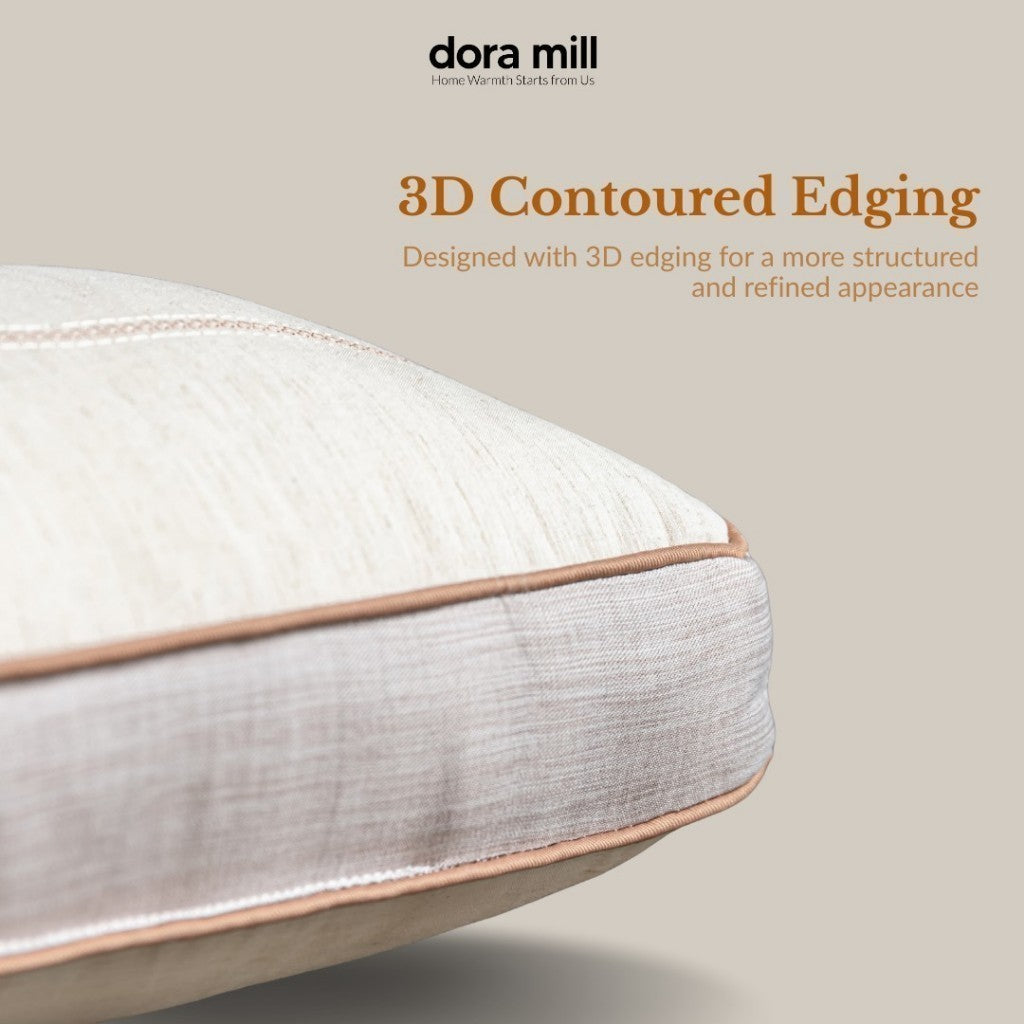 Dora Mill Cotton Ergonomic Neck Support Pillow - Firm Neck Support Pillow 1300G #API