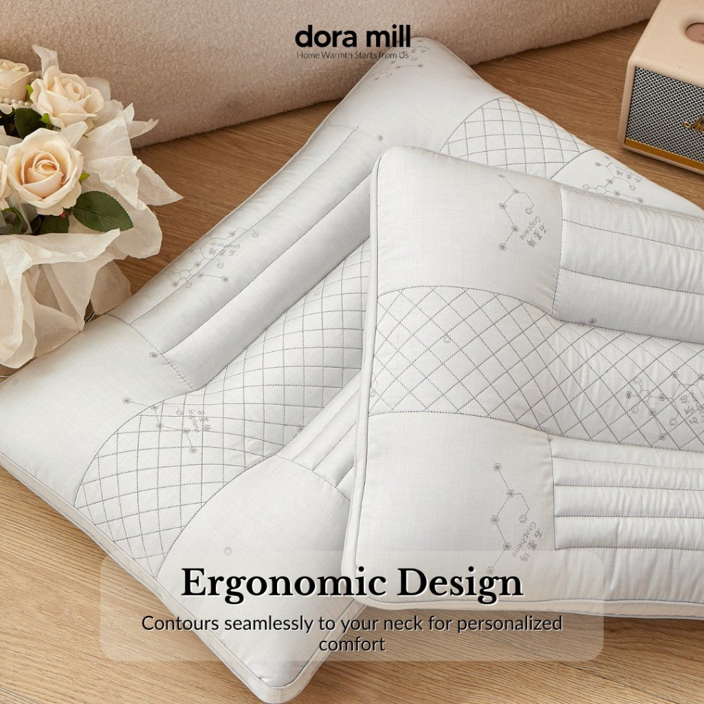 Dora Mill Lavender & Wormwood Natural Herbal Pillow – Relaxing Sleep Support with Graphene Fabric Pillow 1300G #APR