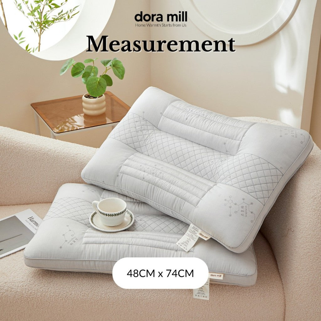 Dora Mill Lavender & Wormwood Natural Herbal Pillow – Relaxing Sleep Support with Graphene Fabric Pillow 1300G #APR