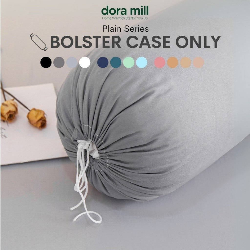 Dora Mill Plain Series Aloe Cotton Bolster Case – Soft & Breathable with Strap #ABD