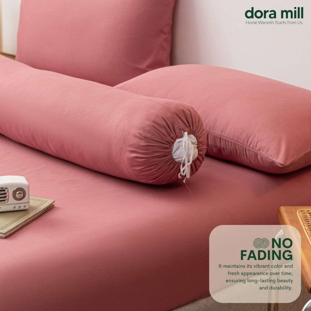 Dora Mill Plain Series Aloe Cotton Bolster Case – Soft & Breathable with Strap #ABD