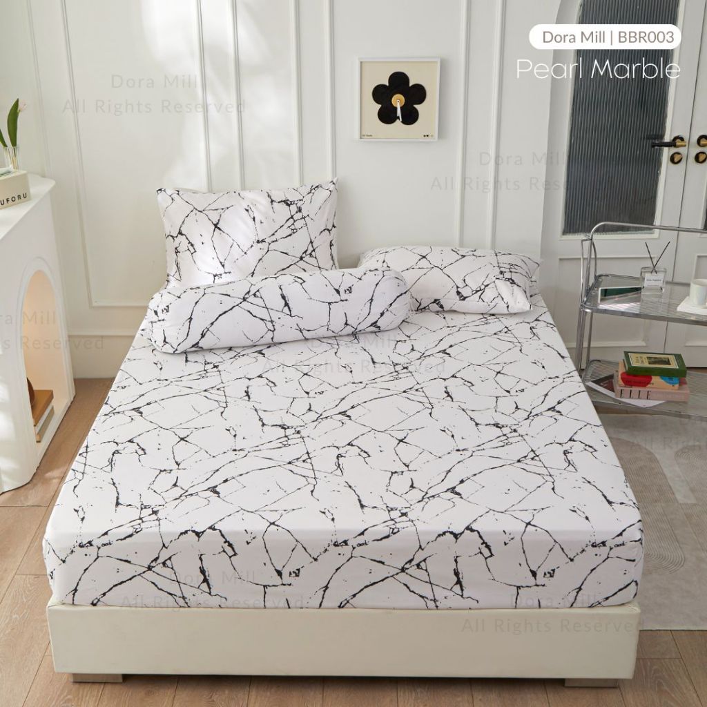 Dora Mill Bunga Series Aloe Cotton Fitted Bedsheet with Pillow & Bolster Case #BBR