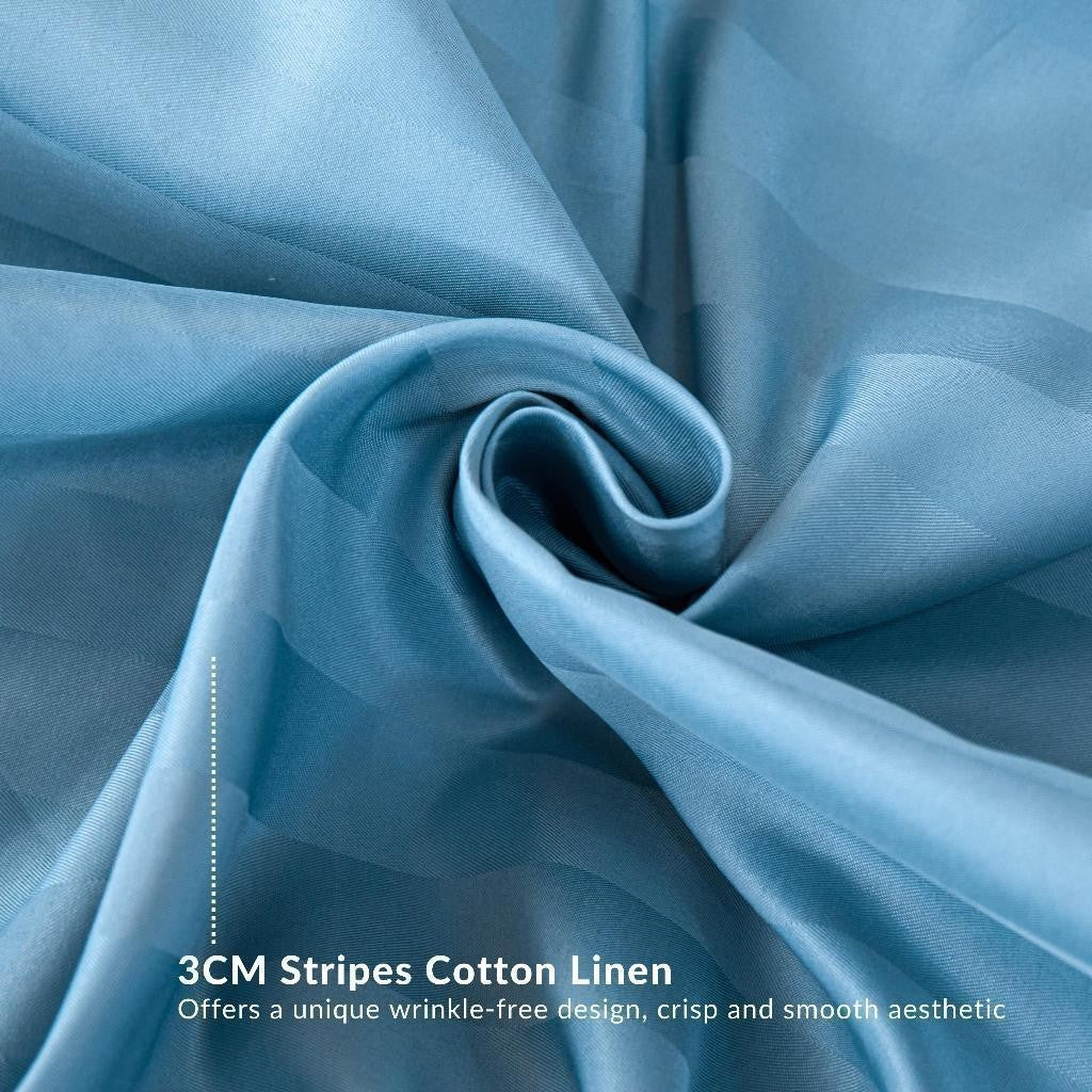 Dora Mill 3cm Stripe Hotel Collection Quilt Cover – Elegant Cotton Linen Duvet Cover with Satin Finish #BNY