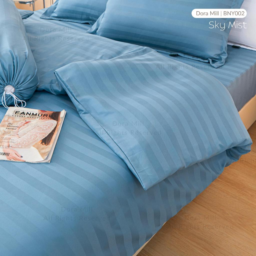 Dora Mill 3cm Stripe Hotel Collection Quilt Cover – Elegant Cotton Linen Duvet Cover with Satin Finish #BNY