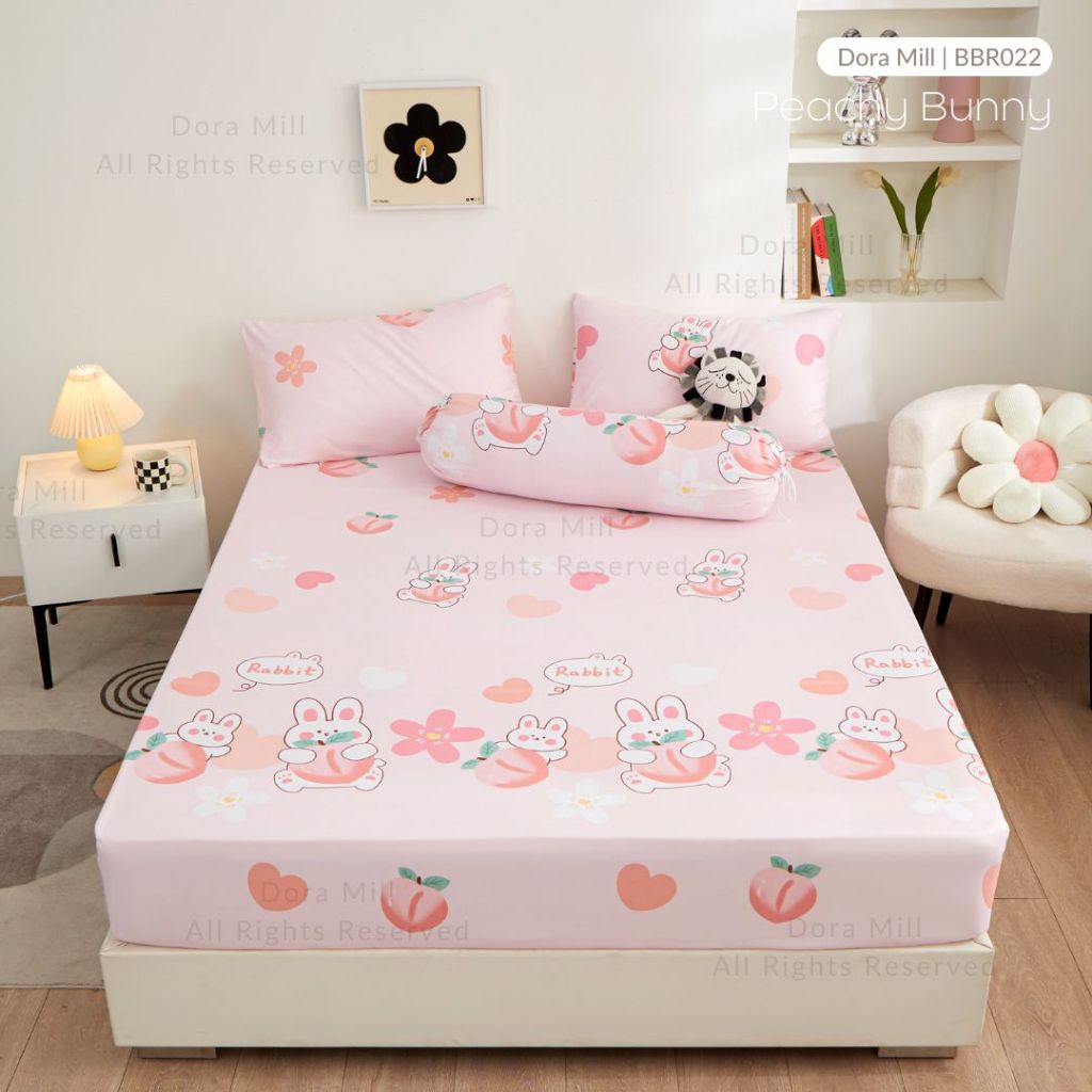 Dora Mill Bunga Series Aloe Cotton Fitted Bedsheet with Pillow & Bolster Case #BBR