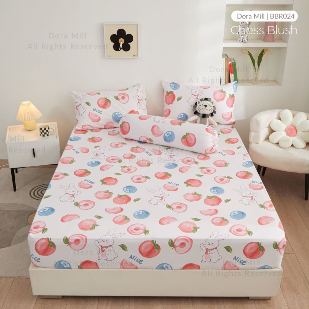 Dora Mill Bunga Series Aloe Cotton Fitted Bedsheet with Pillow & Bolster Case #BBR