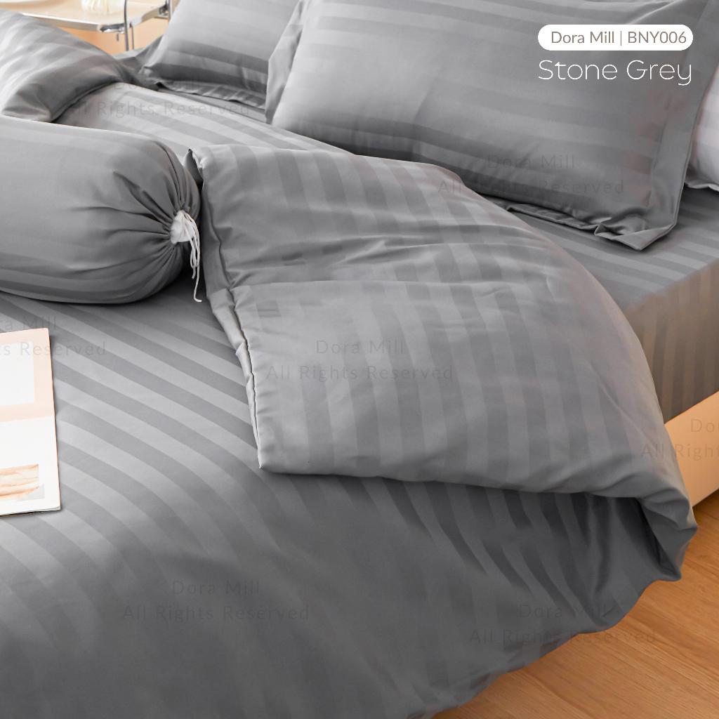 Dora Mill 3cm Stripe Hotel Collection Quilt Cover – Elegant Cotton Linen Duvet Cover with Satin Finish #BNY