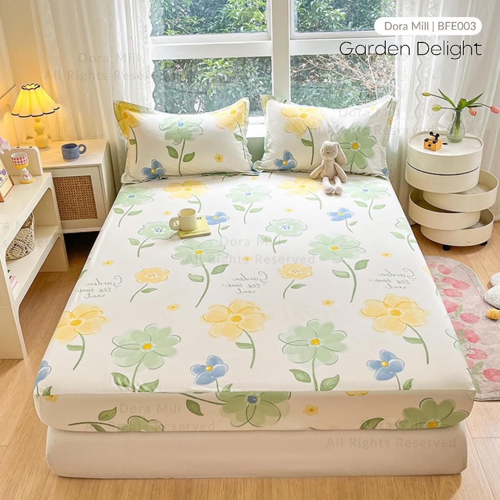 Dora Mill 100% Pure Cotton Fitted Bedsheet and Pillow Case - Super Single/Queen/King #BFF