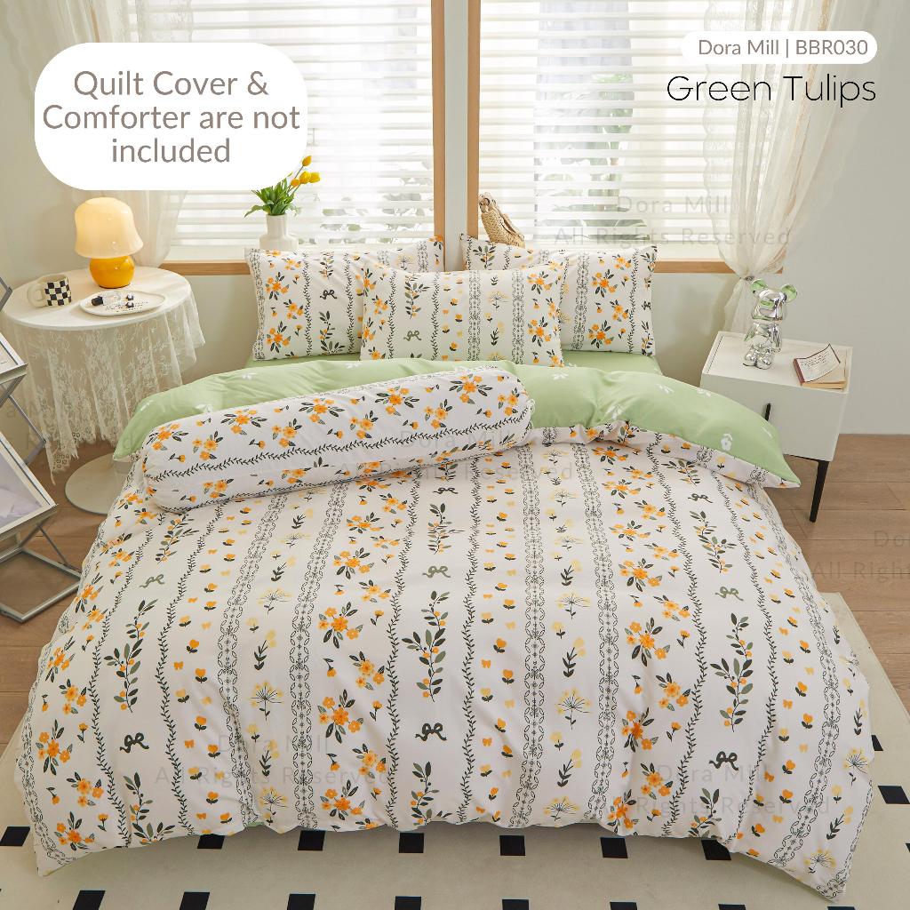 Dora Mill Bunga Series Aloe Cotton Fitted Bedsheet with Pillow & Bolster Case #BBR