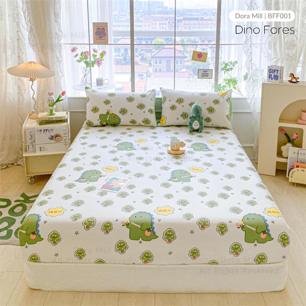 Dora Mill 100% Pure Cotton Fitted Bedsheet and Pillow Case - Super Single/Queen/King #BFF