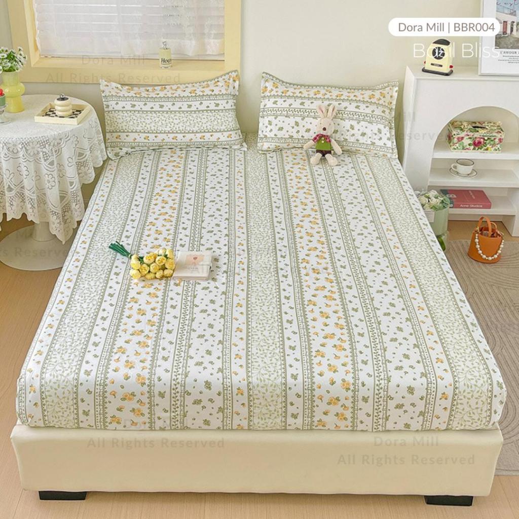 Dora Mill Bunga Series Aloe Cotton Fitted Bedsheet with Pillow & Bolster Case #BBR