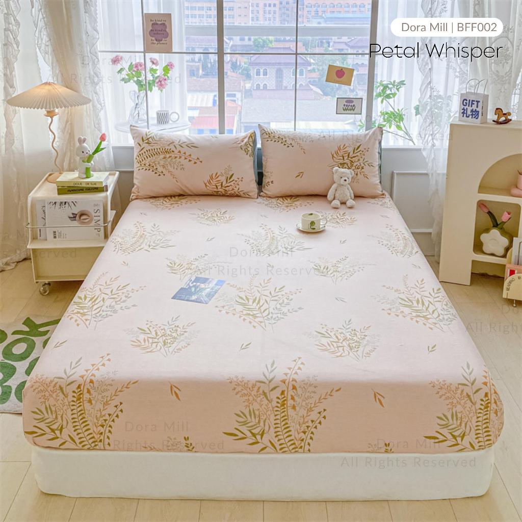 Dora Mill 100% Pure Cotton Fitted Bedsheet and Pillow Case - Super Single/Queen/King #BFF