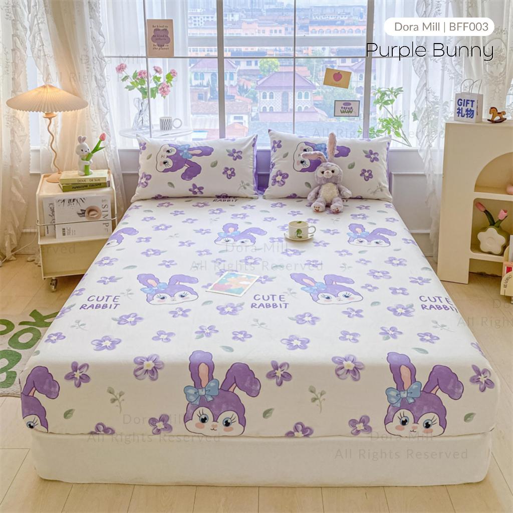 Dora Mill 100% Pure Cotton Fitted Bedsheet and Pillow Case - Super Single/Queen/King #BFF