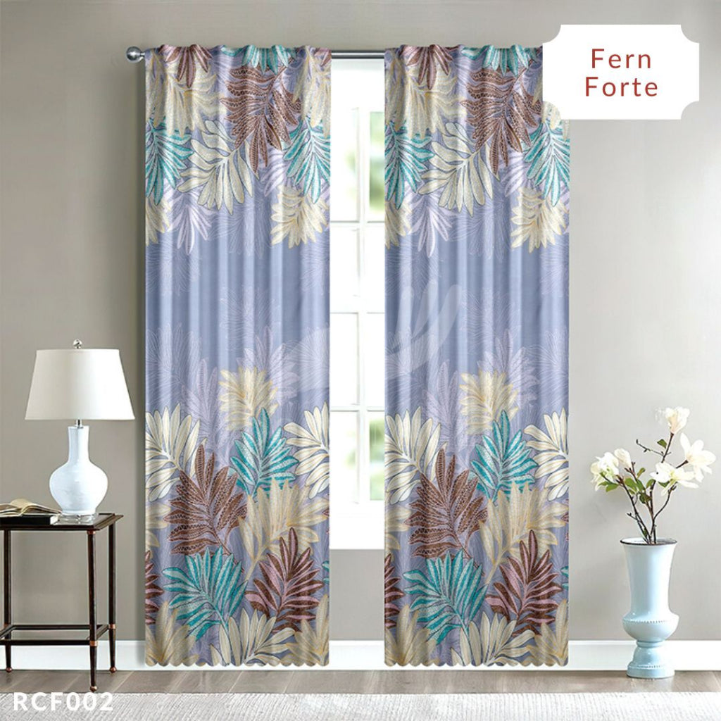 Dora Mill Bunga Series Semi Blackout Curtain – 2-in-1 Hook & Rod Design #RCF