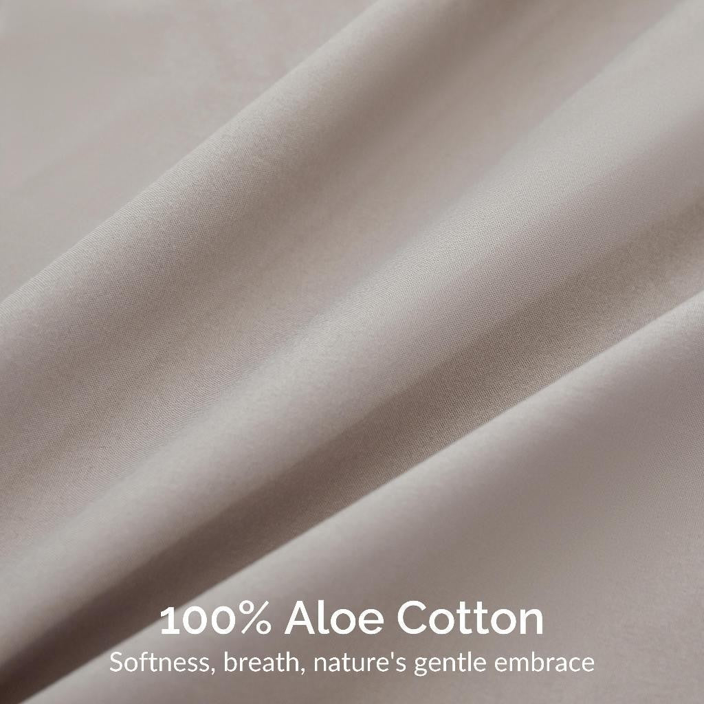 Dora Mill Plain Series Aloe Cotton Bedsheet with Bolster Case – Super Single / Queen #BBS