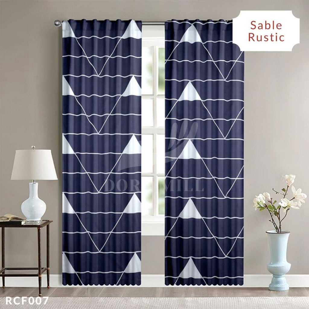 Dora Mill Bunga Series Semi Blackout Curtain – 2-in-1 Hook & Rod Design #RCF