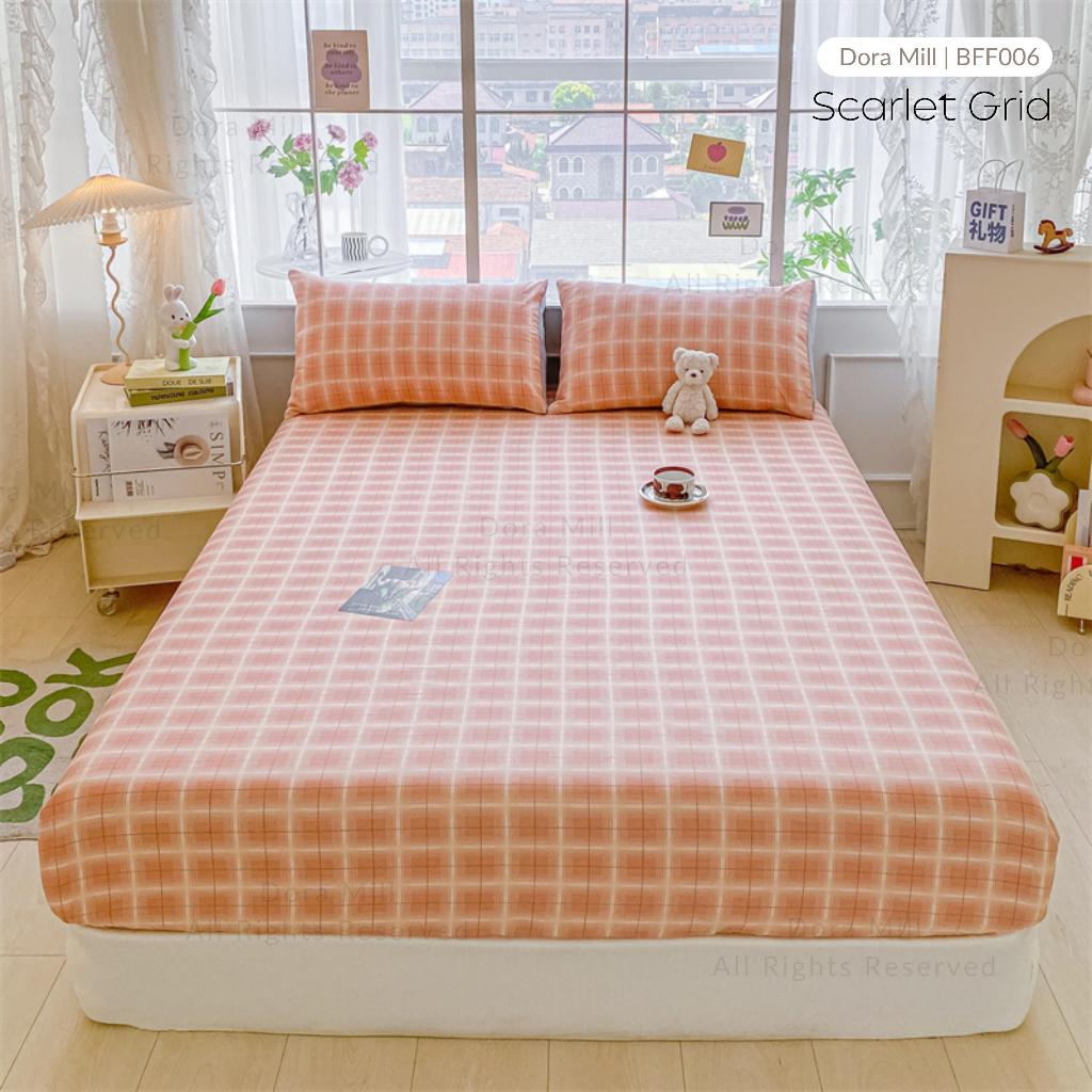 Dora Mill 100% Pure Cotton Fitted Bedsheet and Pillow Case - Super Single/Queen/King #BFF