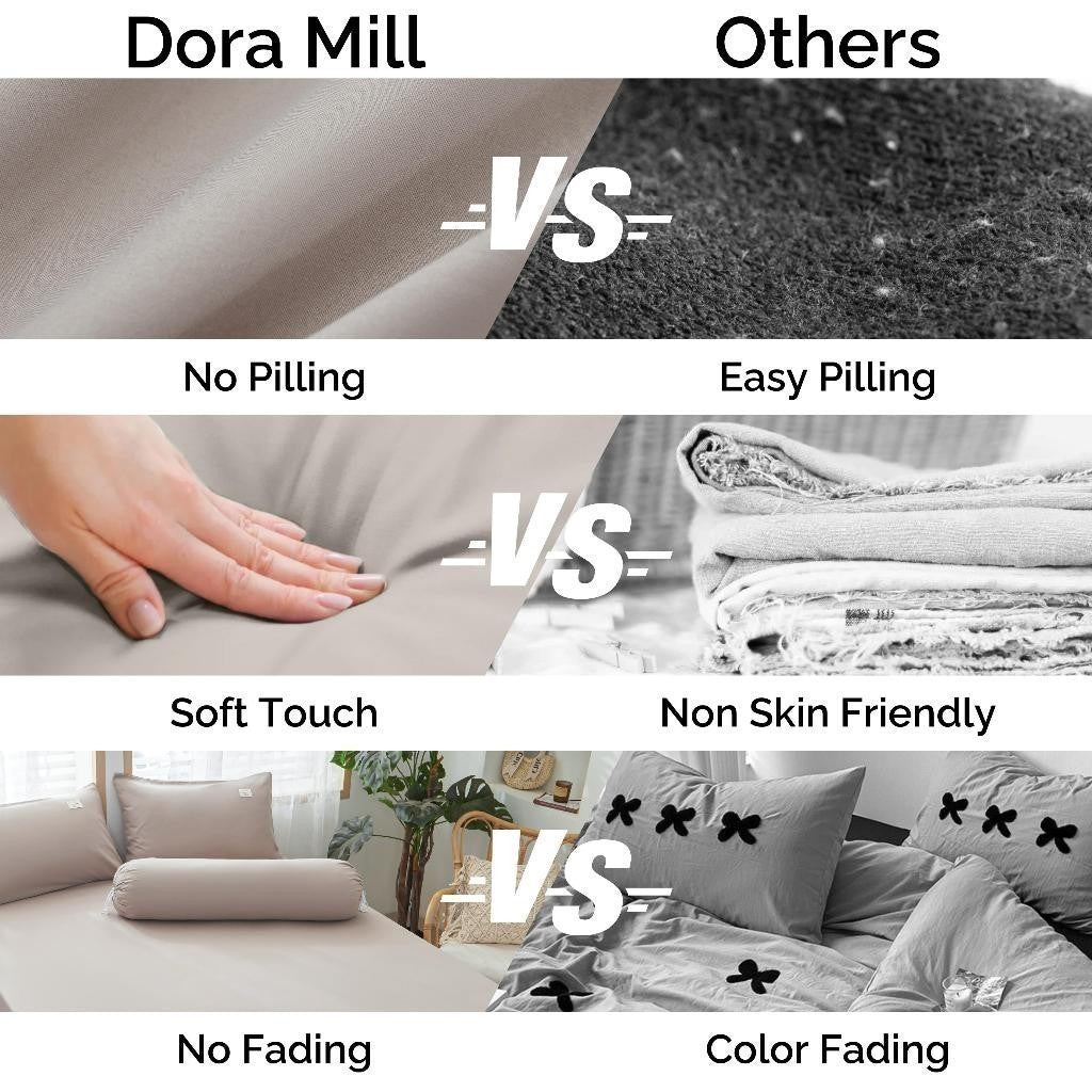 Dora Mill Plain Series Aloe Cotton Bedsheet with Bolster Case – Super Single / Queen #BBS