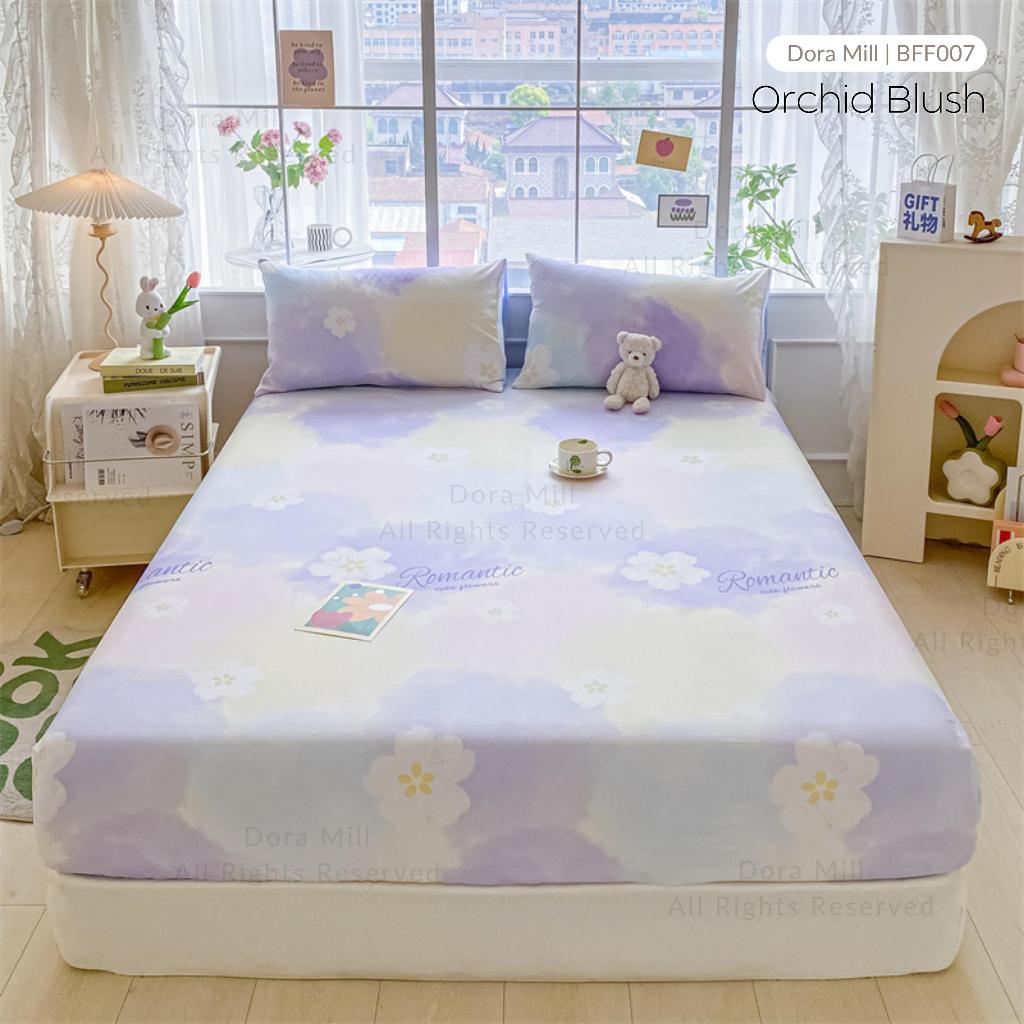 Dora Mill 100% Kapas Tulen Dilengkapi Cadar dan Sarung Bantal - Super Single/Queen/King #BFF