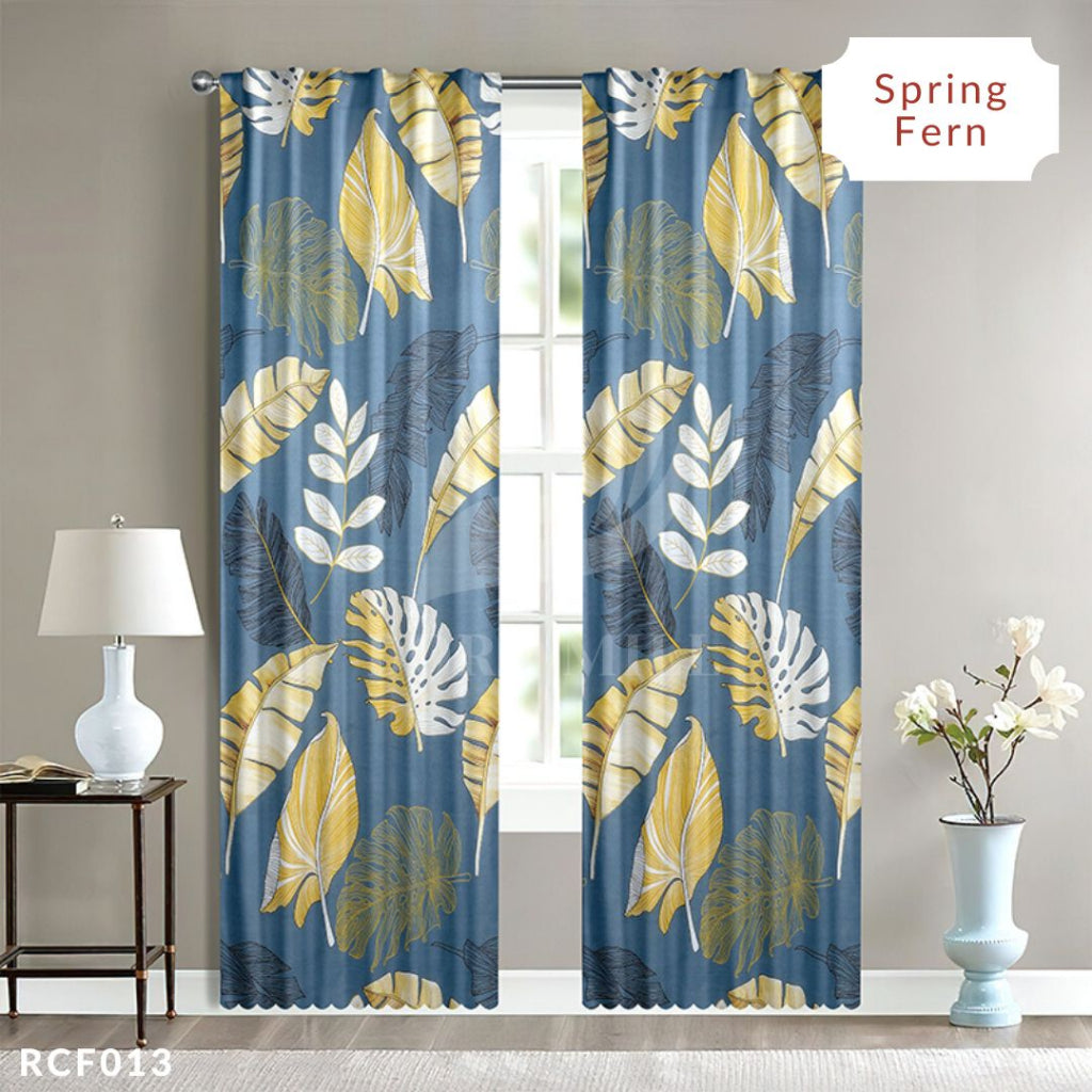 Dora Mill Bunga Series Semi Blackout Curtain – 2-in-1 Hook & Rod Design #RCF