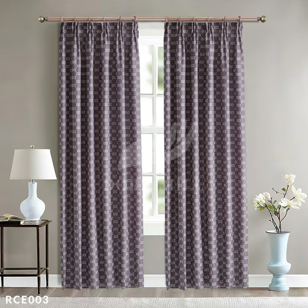 Dora Mill Bunga Series Semi Blackout Curtain – 2-in-1 Hook & Rod Design #RCF