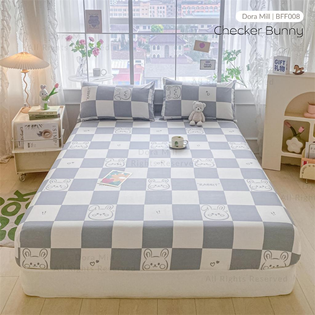 Dora Mill 100% Pure Cotton Fitted Bedsheet and Pillow Case - Super Single/Queen/King #BFF