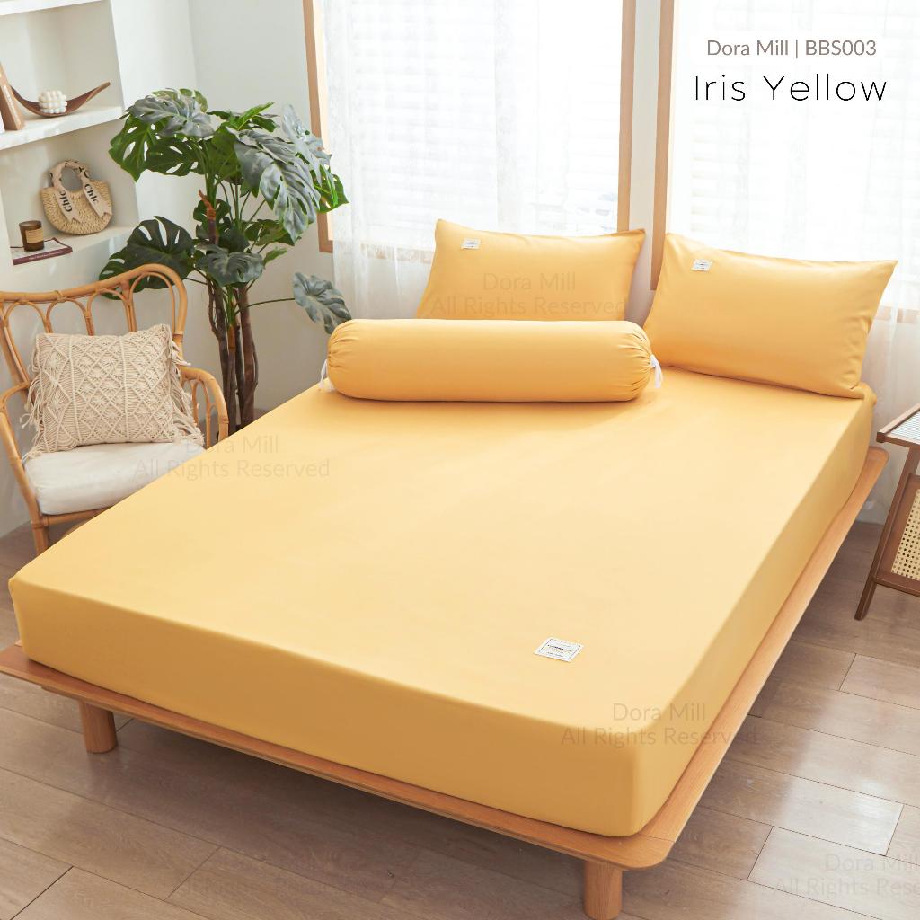 Dora Mill Plain Series Aloe Cotton Bedsheet with Bolster Case – Super Single / Queen #BBS